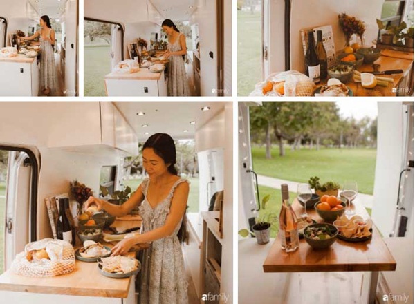 Ấp ủ ước mơ du mục, cô gái Việt cùng chồng cải tạo xe vận chuyển cũ thành ngôi nhà di động đẹp đến khó tin-8