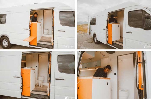 Ấp ủ ước mơ du mục, cô gái Việt cùng chồng cải tạo xe vận chuyển cũ thành ngôi nhà di động đẹp đến khó tin-14