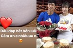 Văn Đức đưa Nhật Linh đi dạo phố cuối tuần, nàng mang bầu vẫn xinh đẹp rạng ngời nhưng đáng chú ý nhất lại là vết thương ở chân Văn Đức-3