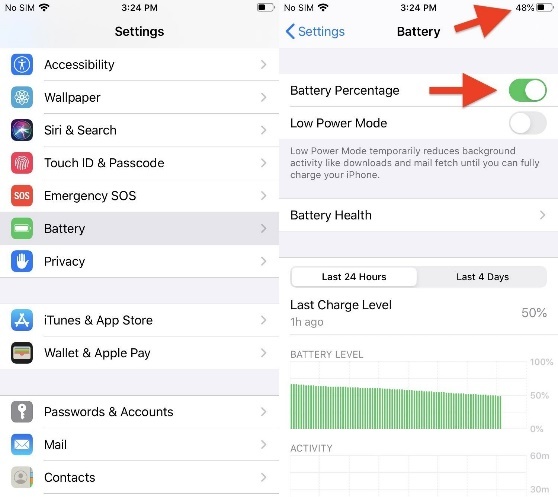 Cách xem tỉ lệ phần trăm pin còn lại trên iPhone SE 2020-3
