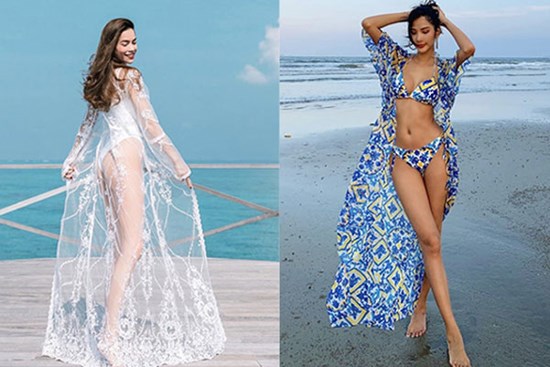 Học sao Việt phối bikini cùng áo choàng