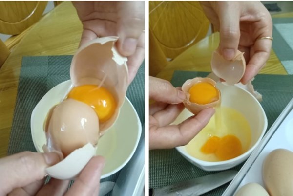Cô gái ngạc nhiên khi lần đầu tiên chứng kiến quả trứng trong trứng có 1-0-2-3