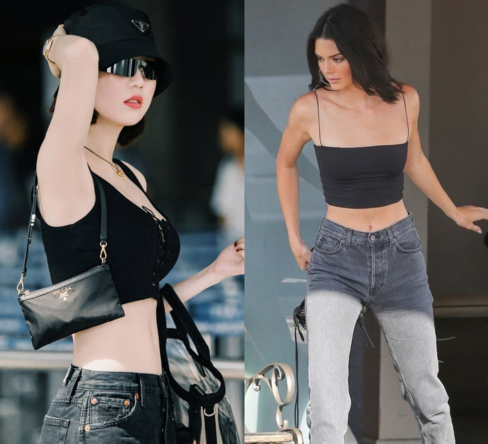 Có đến hơn 10 lần Ngọc Trinh diện crop top đọ dáng một 9 một 10 với Kendall Jenner-10