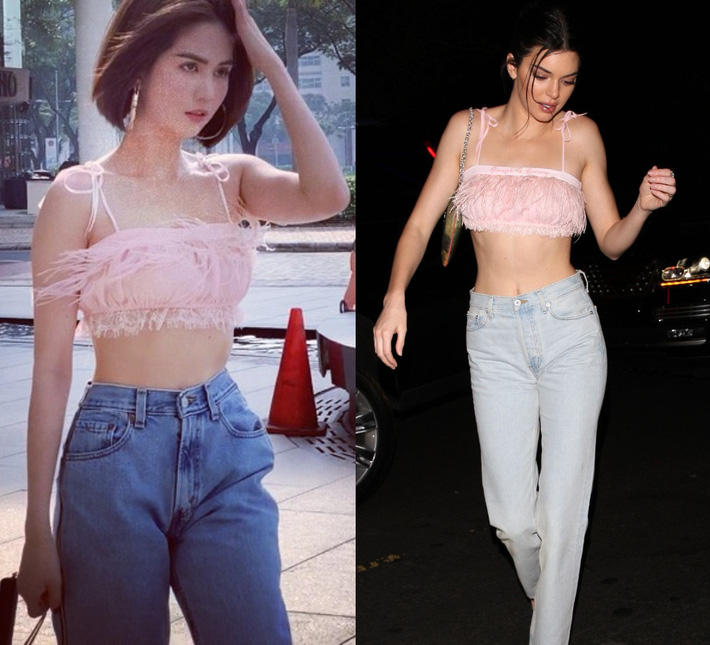 Có đến hơn 10 lần Ngọc Trinh diện crop top đọ dáng một 9 một 10 với Kendall Jenner-3