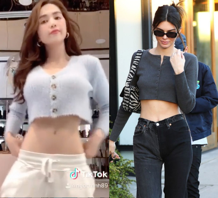 Có đến hơn 10 lần Ngọc Trinh diện crop top đọ dáng một 9 một 10 với Kendall Jenner-8