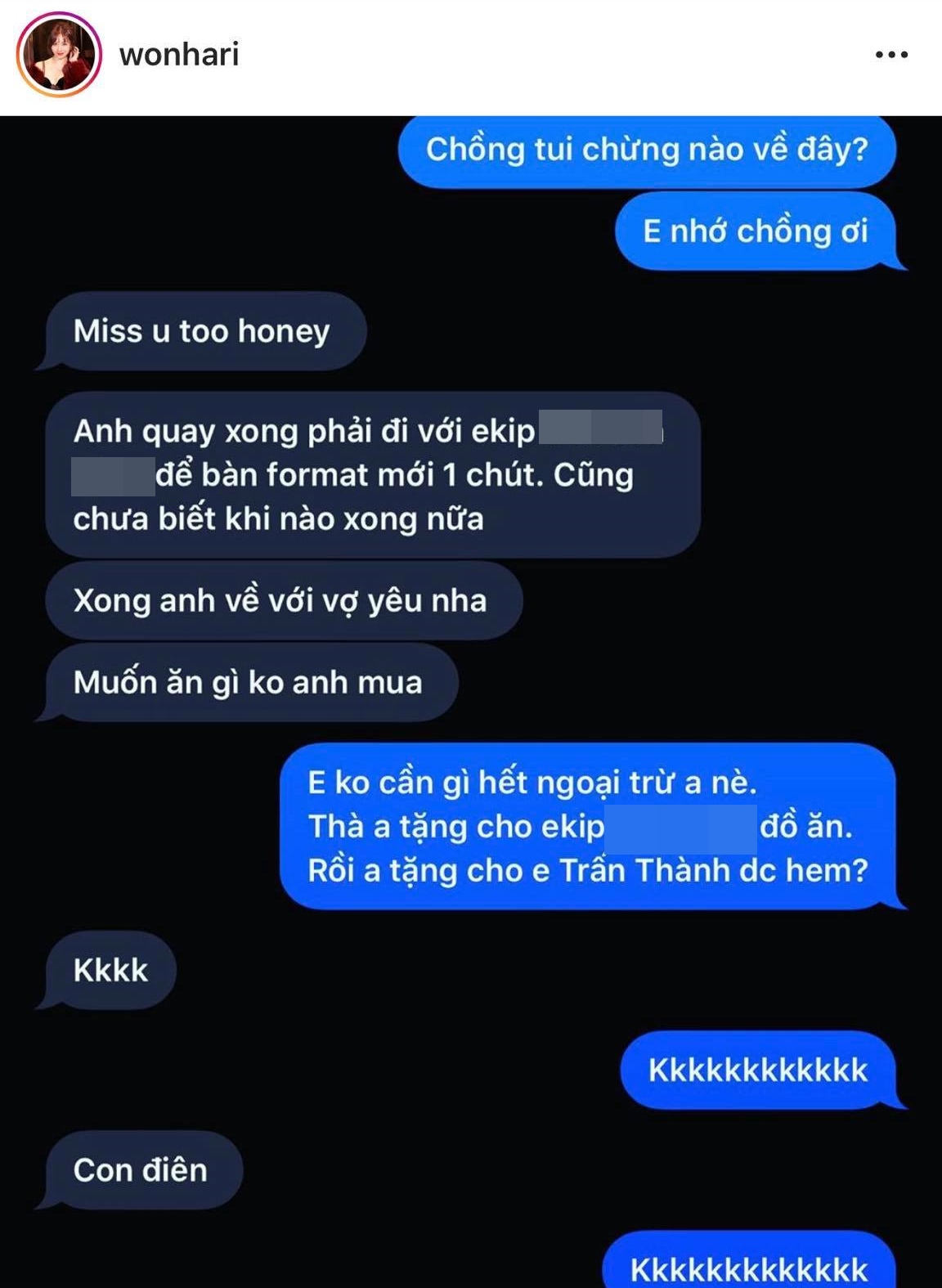 Hari Won lại tung tin nhắn với Trấn Thành, đọc từng câu chữ mà thấy ngọt hơn đường-1