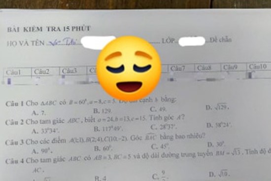 Nhìn đáp án bài kiểm tra của nữ sinh, cư dân mạng cười ngất vì một chi tiết lạ lùng