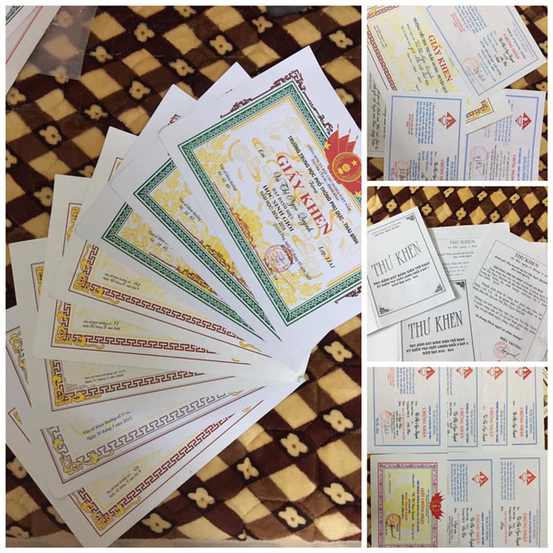 Hội con nhà người ta khoe thành tích dày cộm thời đi học, nào là điểm cao, giấy khen, huy chương nhìn thôi là choáng-8