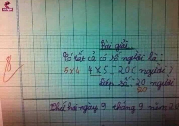 Học trò viết 4x5, cô giáo bất ngờ gạch đáp án sửa thành 5x4 khiến dân mạng tranh cãi kịch liệt vì sự nhầm lẫn Toán học sơ đẳng này-1
