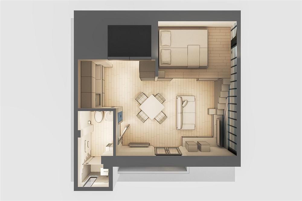 Chỉ vỏn vẹn 29m² nhưng căn hộ dưới đây vẫn gây thương nhớ với màu trắng tinh khôi cùng nội thất siêu tiết kiệm không gian-1