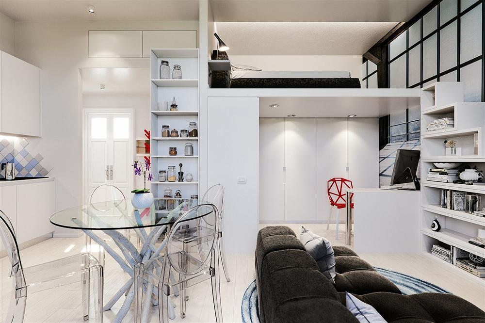 Chỉ vỏn vẹn 29m² nhưng căn hộ dưới đây vẫn gây thương nhớ với màu trắng tinh khôi cùng nội thất siêu tiết kiệm không gian-3