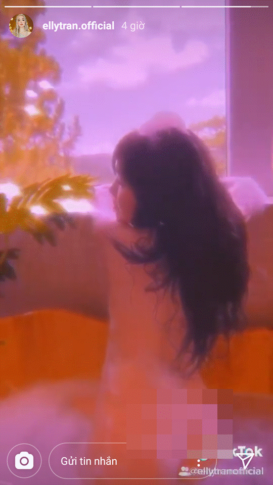 Elly Trần đăng clip khỏa thân tắm bồn, lộ trọn vòng 3 trước ống kính-3