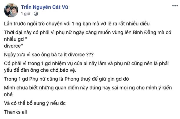 Hậu tan vỡ với Trương Quỳnh Anh, Tim gây chú ý khi bày tỏ quan điểm: Có phải vì phụ nữ ngày càng muốn bình đẳng mà nhiều gia đình ly hôn?-1