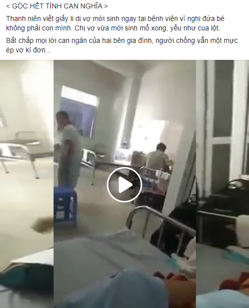 Vợ mới đẻ mổ xong, chồng làm loạn” đòi ly hôn giữa bệnh viện bằng loạt hành động cực sốc óc-1