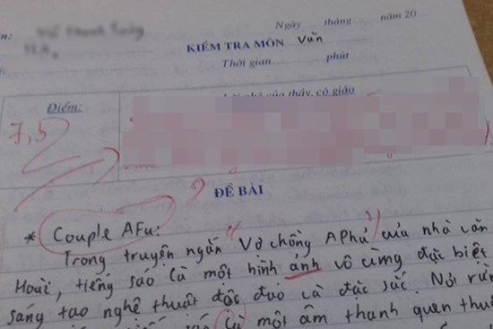 Kiểm tra Văn nhưng lại thích chêm tiếng Anh, nam sinh bị cô giáo