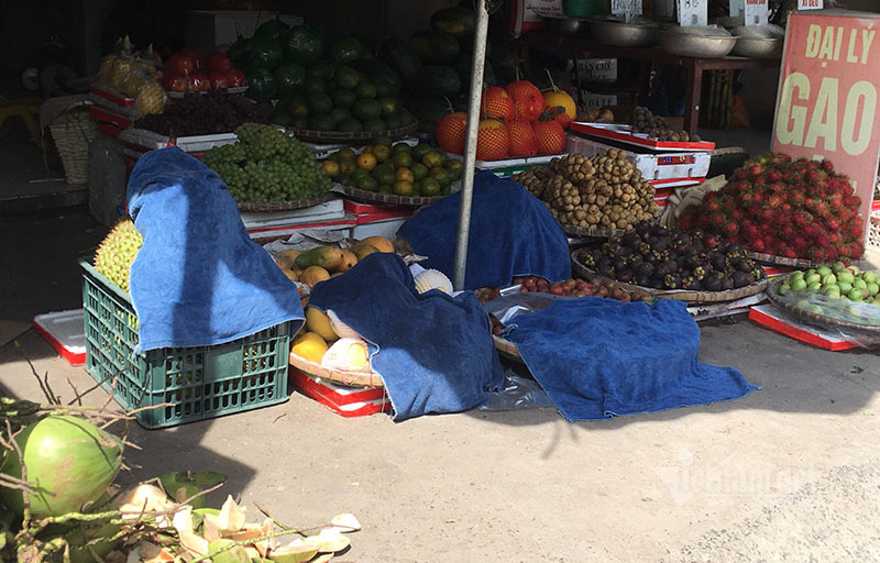 Nắng đổ lửa, chợ vắng tanh, hoa quả đắp chăn giữa trời 40 độ-12