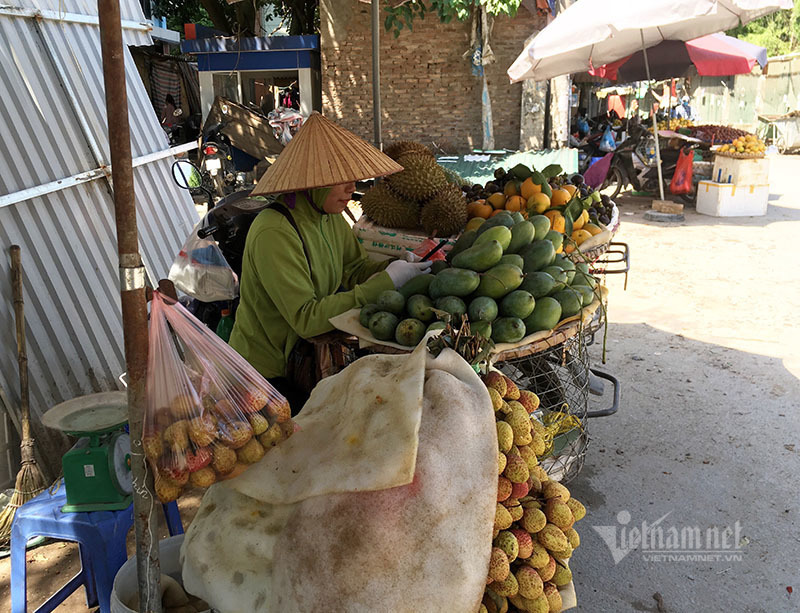 Nắng đổ lửa, chợ vắng tanh, hoa quả đắp chăn giữa trời 40 độ-13