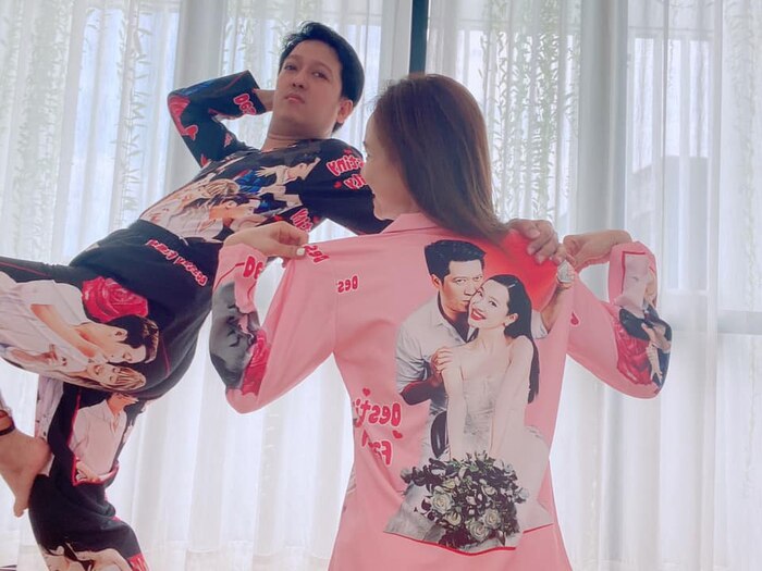 Có vợ lầy lội thấy mà tức: Nhã Phương in hình hai vợ chồng lên áo ngủ, xin phép dùng app chỉnh ảnh vì lỗi của Trường Giang-5