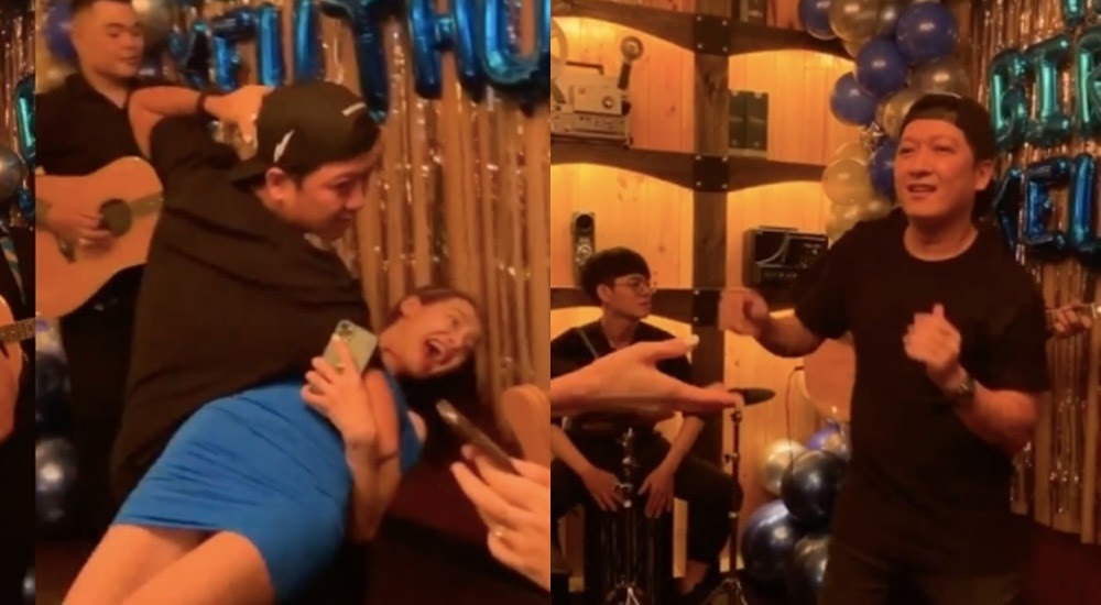 Nhã Phương diện váy bó sát sang chảnh trong sinh nhật tuổi 30 nhưng Trường Giang lại bất ngờ lệch tông vì diện dép tổ ong khiêu vũ-5