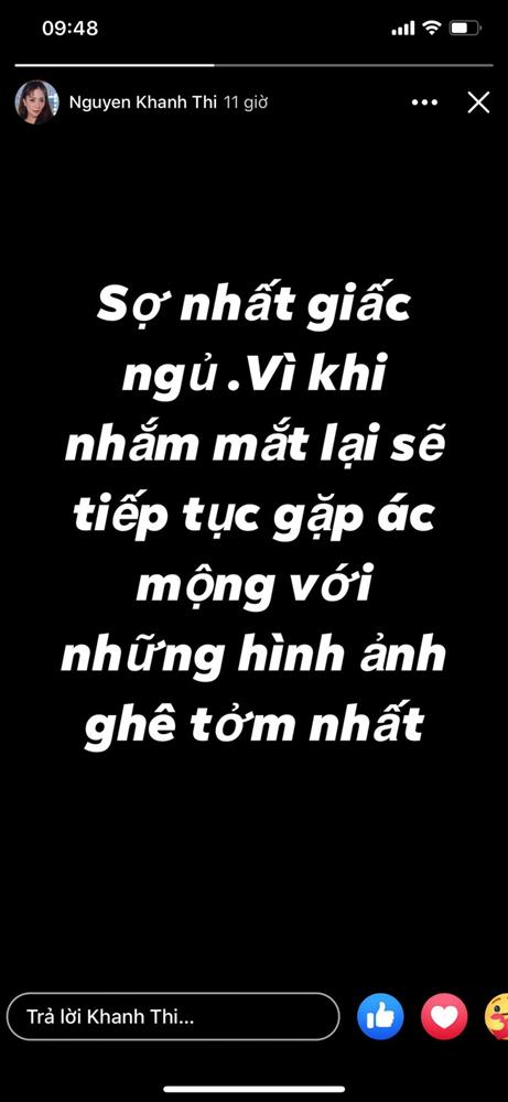 Khánh Thi bất ngờ đăng trạng thái gây hoang mang, tiết lộ gặp ác mộng với những hình ảnh ghê tởm nhất-1