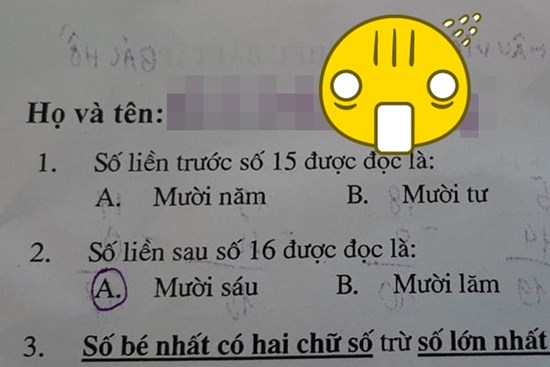 Mẹ khoe bài kiểm tra của con trai học lớp 1, nhưng nhìn vào dòng đầu tiên ai cũng phải cười đau bụng