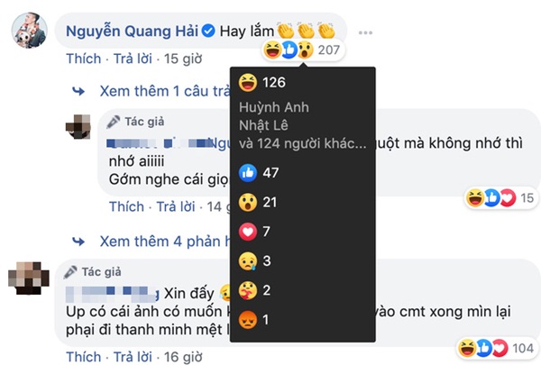 Lần đầu tiên Nhật Lê và Huỳnh Anh cùng biểu cảm một cảm xúc với Quang Hải trên mạng xã hội-2