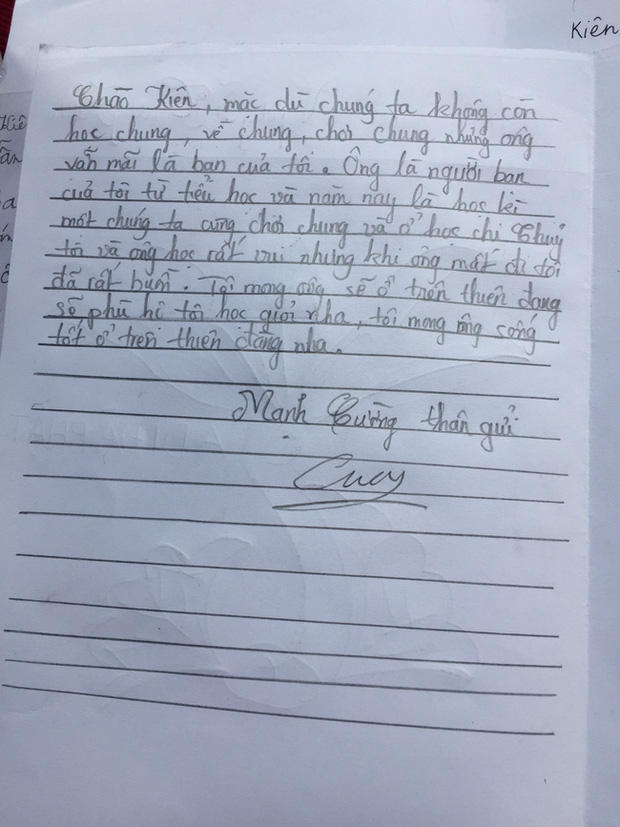 Quặn lòng những cánh thư bạn cùng lớp viết gửi nam sinh vừa ra đi vì cây phượng đổ: Tao có vẽ hộp cơm cho mày đấy-4