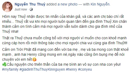 Thu Thủy tuyên bố mang thai với ông xã kém 10 tuổi-1