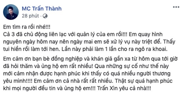 Kẻ tung tin giả có động thái mới, Trấn Thành quyết giữ thái độ bất di bất dịch: Phen này căng đét!-1