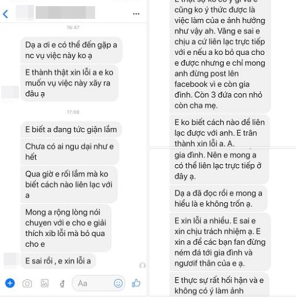 Trấn Thành công khai hàng loạt tin nhắn của kẻ bôi nhọ xin lỗi nhưng xin dân mạng ngừng khủng bố” người không liên quan-3