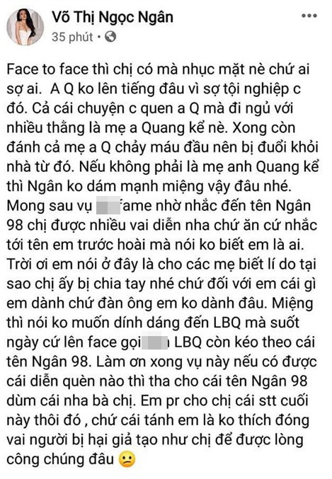 Yaya Trương Nhi tuyên bố sẽ khởi kiện Ngân 98 vì xúc phạm, vu khống cô liên quan tới vụ Lương Bằng Quang bị đánh giữa đường-3