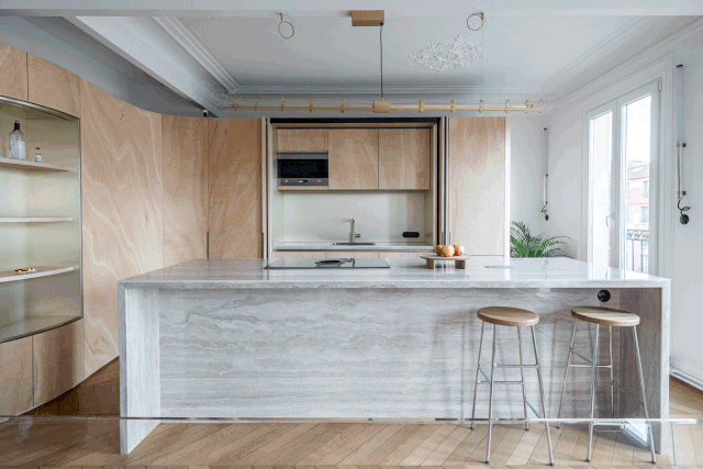 Căn hộ 130m2 với tuyệt chiêu xây tường cong uyển chuyển như dải ruy băng-3