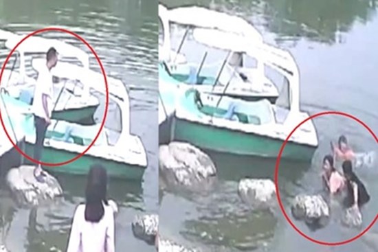 Người đi đường nhảy xuống nước cứu sống bé gái té hồ
