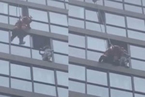 Lính cứu hỏa giải cứu cậu bé kẹt cứng đầu trong khe hẹp-1