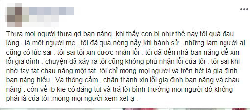 Vụ phụ huynh tát trẻ mẫu giáo: Người mẹ chính thức xin lỗi, công khai luôn ảnh đôi mắt bầm tím của con mình-1
