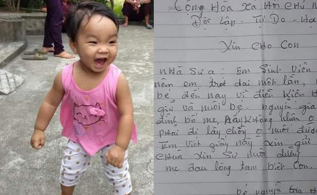 Bé gái xinh xắn sau gần 1 năm bị mẹ bỏ ở chùa để đi lấy chồng” giờ ai nuôi?-1