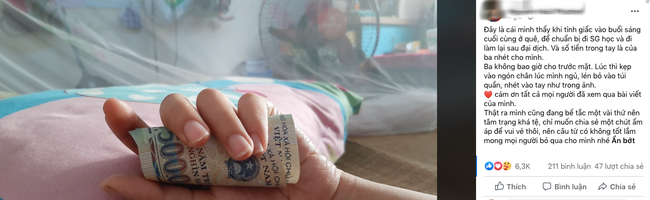 Người cha dúi từng đồng tiền vào tay con gái lúc con say ngủ trước khi lên đường ra thành phố nhập học khiến dân mạng xúc động ứa nước mắt-1