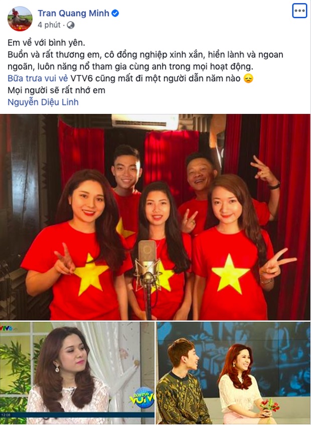 BTV Quang Minh, Minh Quân bàng hoàng thương xót khi hay tin MC Diệu Linh qua đời vì ung thư máu ở tuổi 29-1