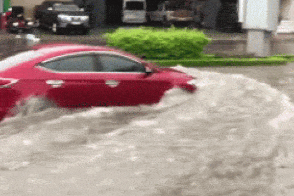 Người TP.HCM bơi về nhà trong mưa lớn-1