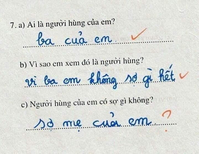 Khẳng định bố chính là người hùng vì không sợ gì hết, nhưng sau đó cậu bé tiết lộ chi tiết đập nhau chan chát-1