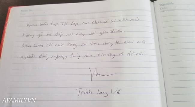 Vô cùng xúc động với dòng tâm sự trong cuốn sổ tang của BTV Quang Minh, BTV Long Vũ gửi gắm cho nữ MC Diệu Linh em sẽ mãi ở trong tim chúng tôi-4