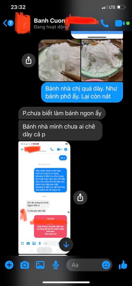 Đặt mua bánh cuốn qua mạng, khách hàng nhận về thứ bánh không biết gọi là gì, đáng nói nhất là màn tranh cãi cực gắt giữa 2 bên-4