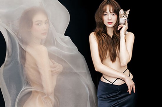 Minh Hằng tung bộ ảnh bán nude táo bạo để đón tuổi 33: Thần thái lạnh tanh nhưng body thì lại 