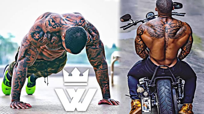 Vua chống đẩy” xăm trổ kín người, cơ bắp cực đẹp: Hít đất” 1200 lần/ngày-1