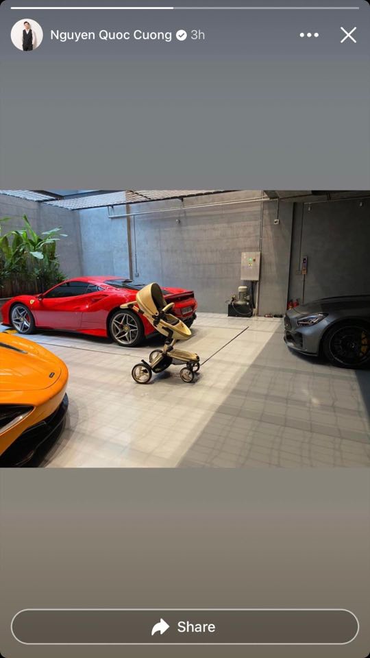 Cường Đô La khoe chiếc siêu xe đầu tiên dành tặng con đầu lòng giữa anh và Đàm Thu Trang-1