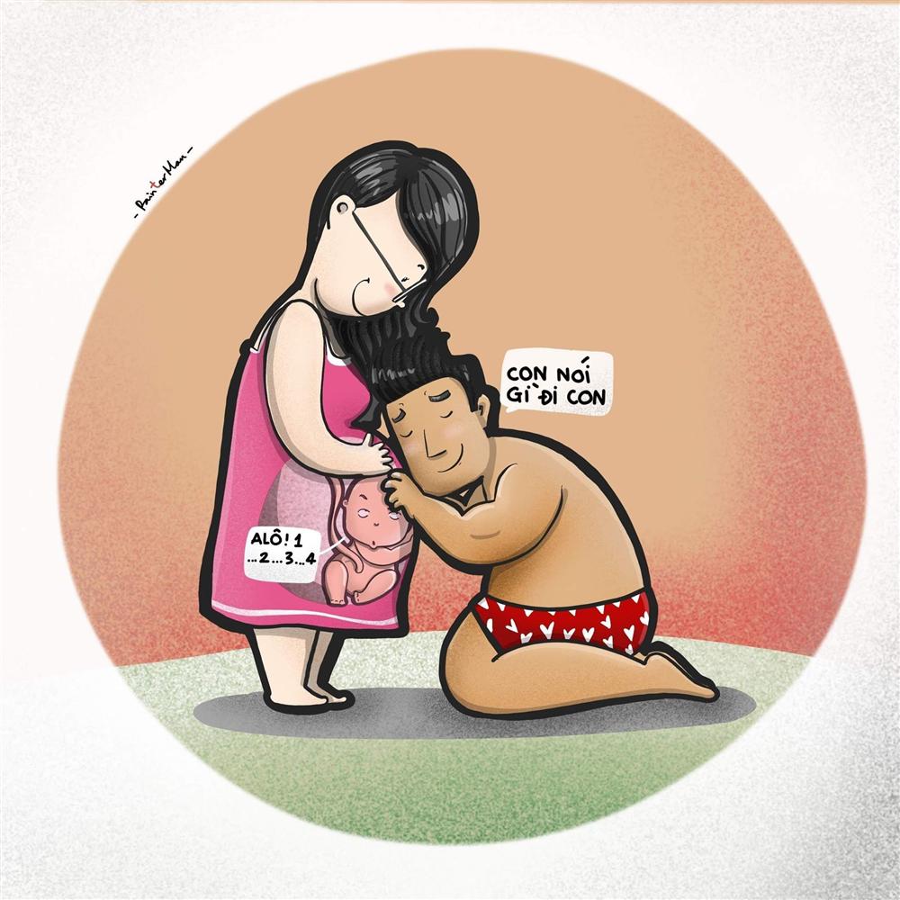 Trước lúc đi đẻ được chồng vẽ cho một tấm ảnh để đời, người vợ bỗng trở nên nổi tiếng, phủ sóng khắp các trang mạng xã hội-4