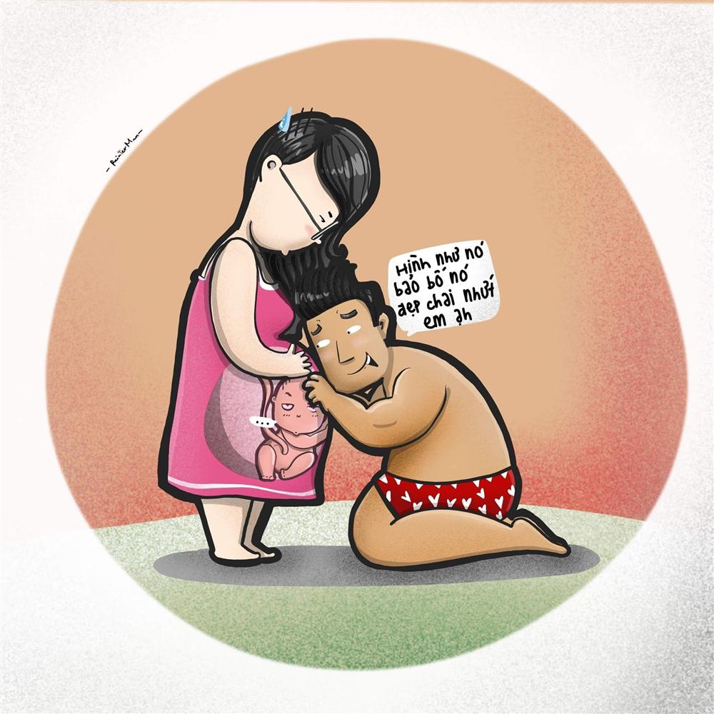 Trước lúc đi đẻ được chồng vẽ cho một tấm ảnh để đời, người vợ bỗng trở nên nổi tiếng, phủ sóng khắp các trang mạng xã hội-5