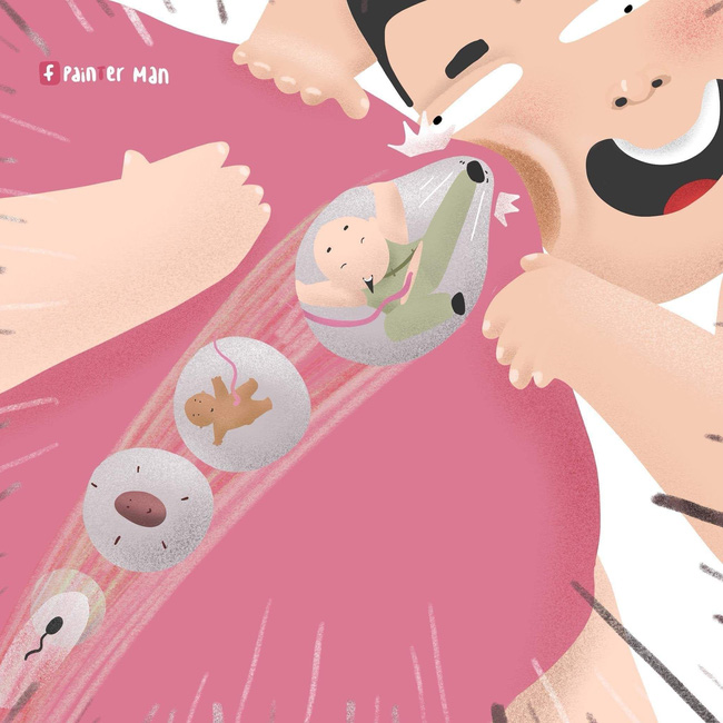 Trước lúc đi đẻ được chồng vẽ cho một tấm ảnh để đời, người vợ bỗng trở nên nổi tiếng, phủ sóng khắp các trang mạng xã hội-7