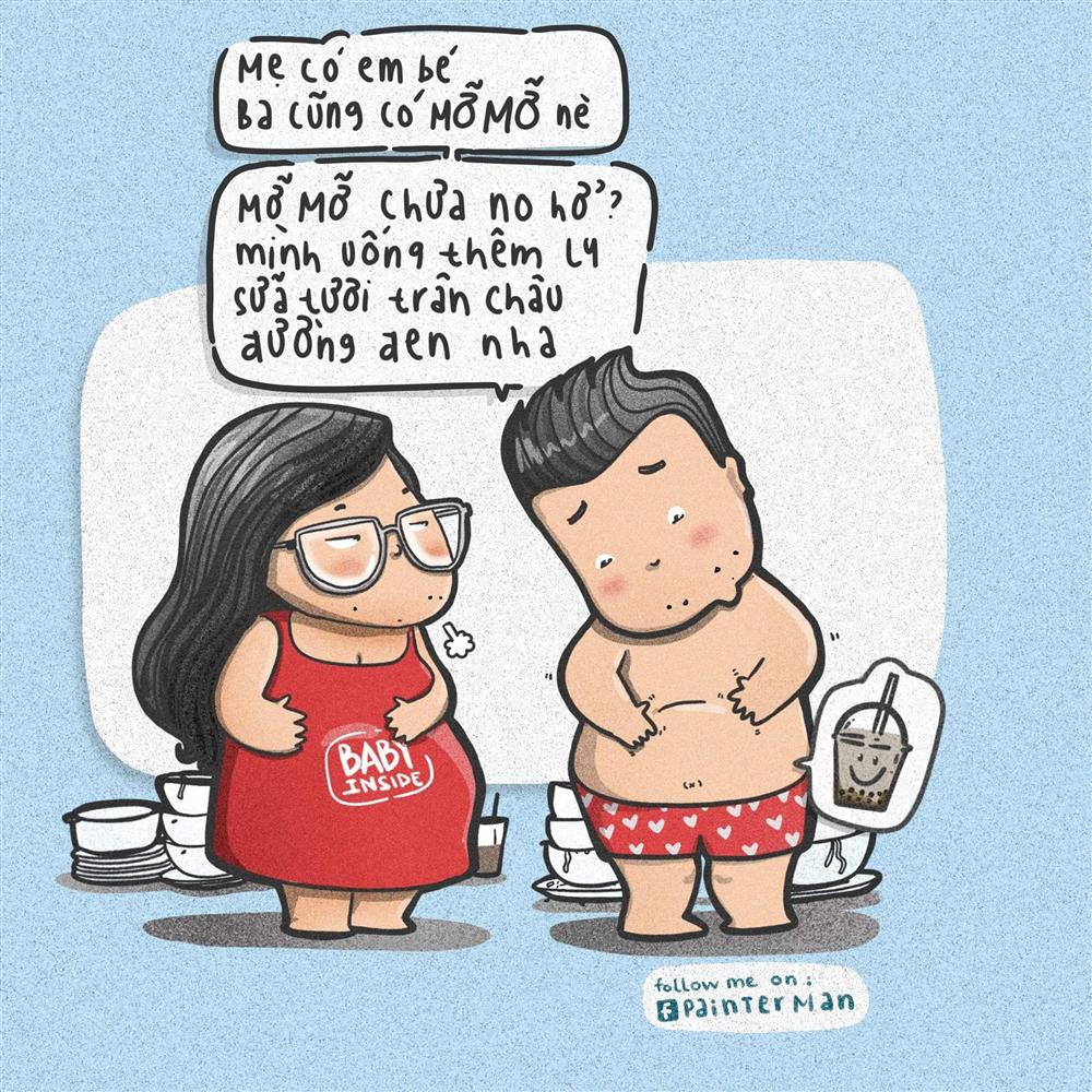 Trước lúc đi đẻ được chồng vẽ cho một tấm ảnh để đời, người vợ bỗng trở nên nổi tiếng, phủ sóng khắp các trang mạng xã hội-10