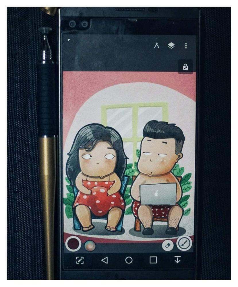 Trước lúc đi đẻ được chồng vẽ cho một tấm ảnh để đời, người vợ bỗng trở nên nổi tiếng, phủ sóng khắp các trang mạng xã hội-11